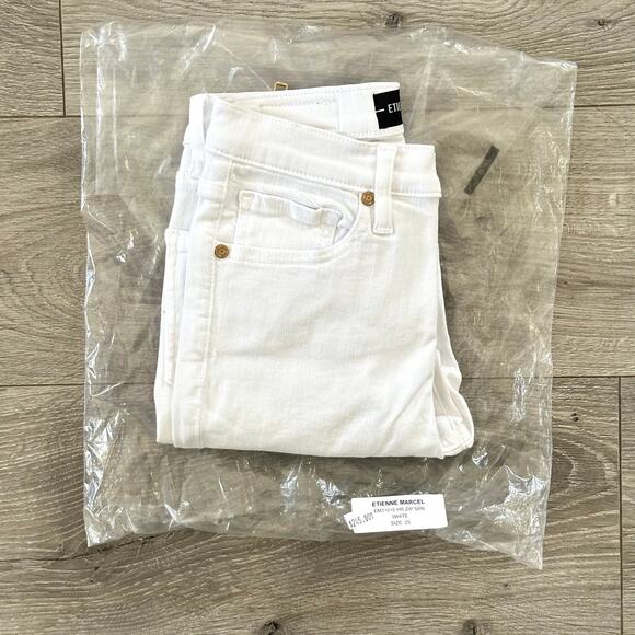 Etienne Marcel White High Rise Red Ankle Zipper Skinny Jeans Size 25 NWT $245 - Picture 13 of 13